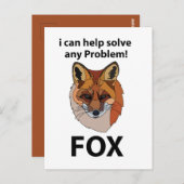 Fox ich kann helfen, jedes Problem Funny Fox zu lö Postkarte (Vorne/Hinten)