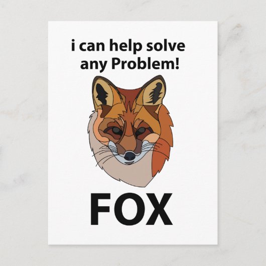 Fox ich kann helfen, jedes Problem Funny Fox zu lö Postkarte (Vorderseite)