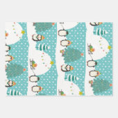 Fox Igel und Pinguin Weihnachts-Weihnachtsmuster Geschenkpapier Set (Vorderseite 2)