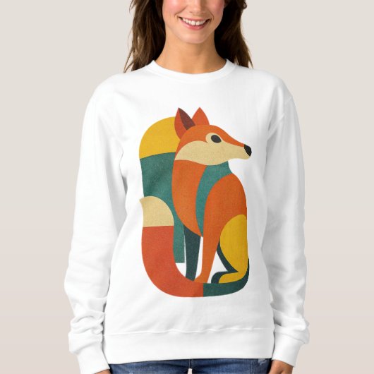 FOX ILLUSTRATION GEOMETRY DESIGN T-Shirt Sweatshirt (Vorderseite)
