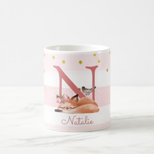 Fox Illustration Mutter, um von einem Baby Mädchen Kaffeetasse (Mittel)