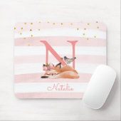 Fox Illustration Mutter, um von einem Baby Mädchen Mousepad (Mit Mouse)