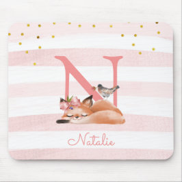Fox Illustration Mutter, um von einem Baby Mädchen Mousepad