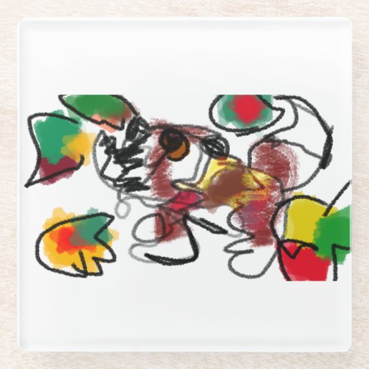 Fox im Herbst gewartet Glasuntersetzer (Vorderseite)