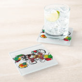 Fox im Herbst gewartet Glasuntersetzer (Schrägansicht)