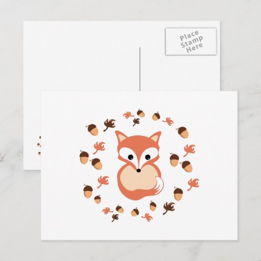 Fox im Herbst Postkarte (Vorne/Hinten)