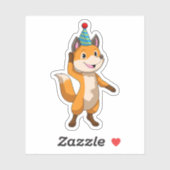 Fox im Party mit Party Hut Aufkleber (Blatt)