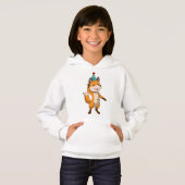 Fox im Party mit Party Hut Hoodie (Vorne ganz)