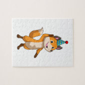 Fox im Party mit Party Hut Puzzle (Horizontal)