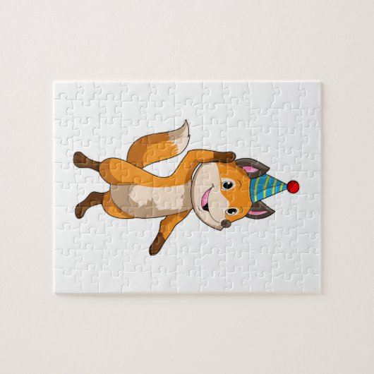 Fox im Party mit Party Hut Puzzle (Horizontal)