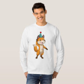 Fox im Party mit Party Hut T-Shirt (Vorne ganz)