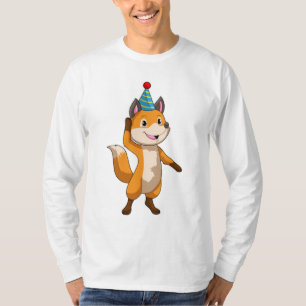 Fox im Party mit Party Hut T-Shirt