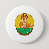 Fox im Poker mit Poker-Chips Button (Vorderseite)