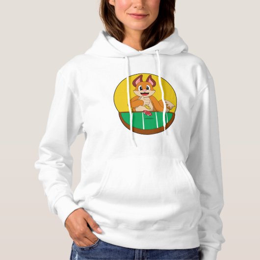Fox im Poker mit Poker-Chips Hoodie (Vorderseite)