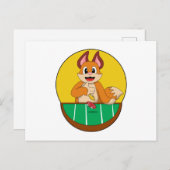 Fox im Poker mit Poker-Chips Postkarte (Vorne/Hinten)
