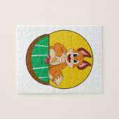 Fox im Poker mit Poker-Chips Puzzle (Horizontal)