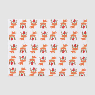 Fox im Ren-Weihnachtsmannmütze-Muster-ersten Seidenpapier