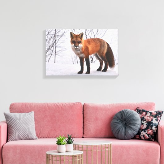 Fox im Schnee Leinwanddruck (Insitu (Wohnzimmer))