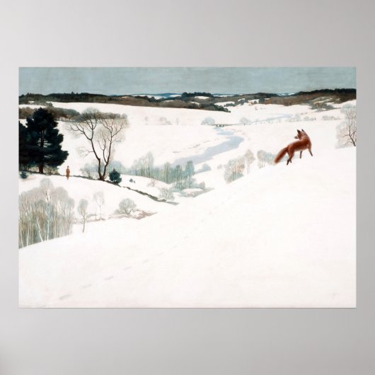 Fox im Schnee von Newell Convers Wyeth Poster (Vorne)