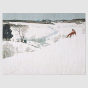Fox im Schnee von Newell Convers Wyeth Seidenpapier