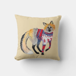 Fox im Strick Sweater Throw Kissen