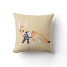 Fox im Strick Sweater Throw Kissen