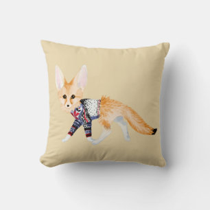 Fox im Strick Sweater Throw Kissen