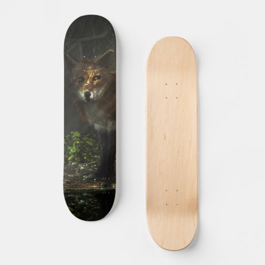 Fox im tiefen Wald Skateboard (Vorderseite)