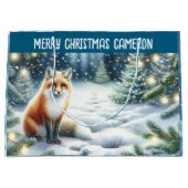 Fox im verzauberten Wald Personalisierte Weihnacht Große Geschenktüte (Vorderseite)