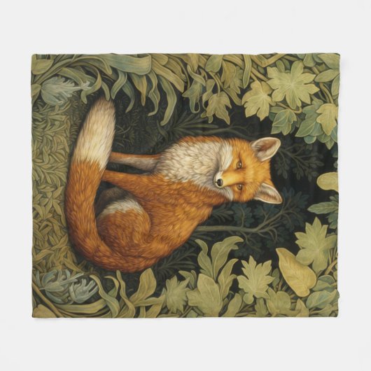 Fox im Wald, Jugendstil Fleecedecke (Vorderseite (Horizontal))