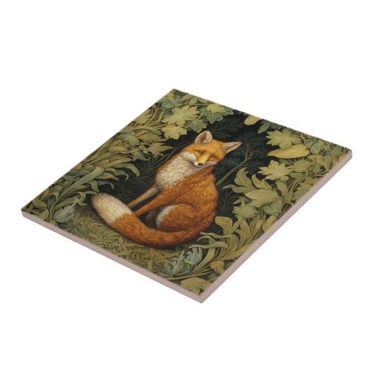Fox im Wald, Jugendstil Fliese (Seite)