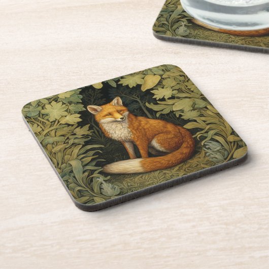 Fox im Wald, Jugendstil Getränkeuntersetzer (Linke Seite)