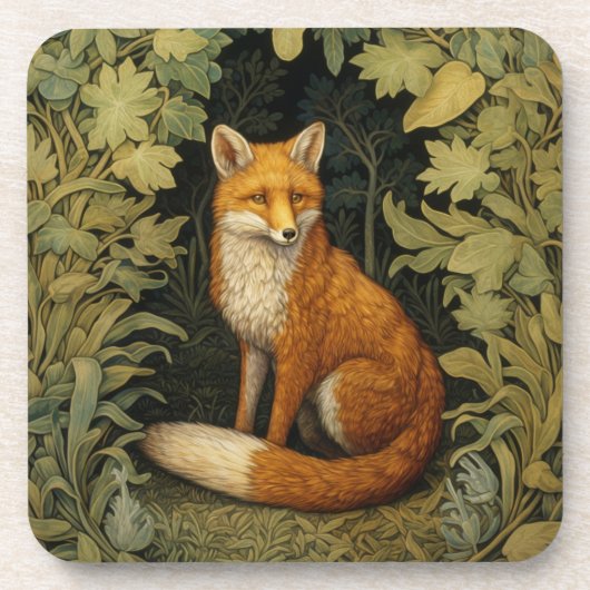 Fox im Wald, Jugendstil Getränkeuntersetzer (Vorderseite)