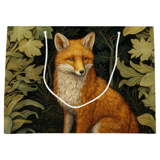 Fox im Wald, Jugendstil Große Geschenktüte (Vorderseite)