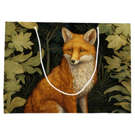 Fox im Wald, Jugendstil Große Geschenktüte (Rückseite)