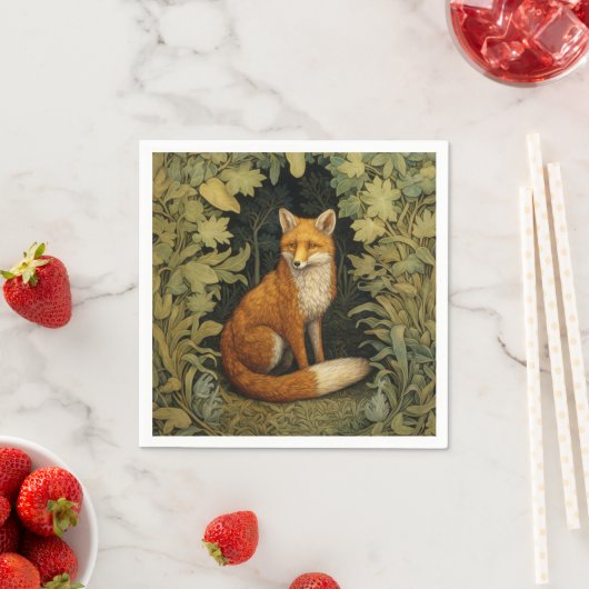 Fox im Wald, Jugendstil Serviette (Beispiel)