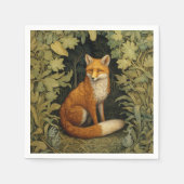 Fox im Wald, Jugendstil Serviette (Vorderseite)