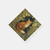 Fox im Wald, Jugendstil Serviette (Ecke)