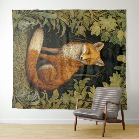 Fox im Wald, Jugendstil Wandteppich (Beispiel (Horizontal))