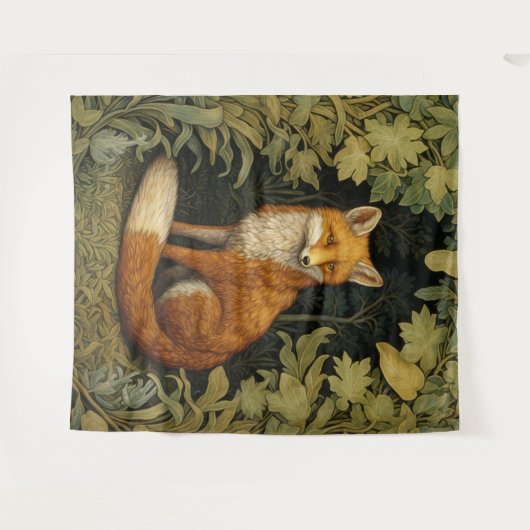 Fox im Wald, Jugendstil Wandteppich (Vorderseite (Horizontal))