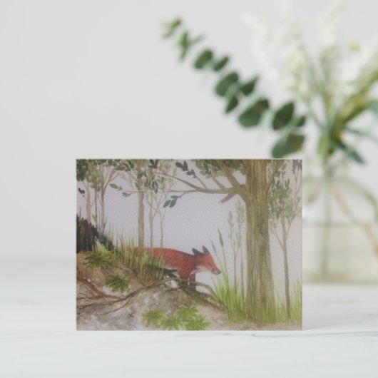 Fox im Wald Postkarte (Stehend Vorderseite)
