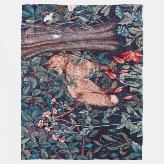Fox im Wald, William Morris Fleecedecke (Vorderseite)