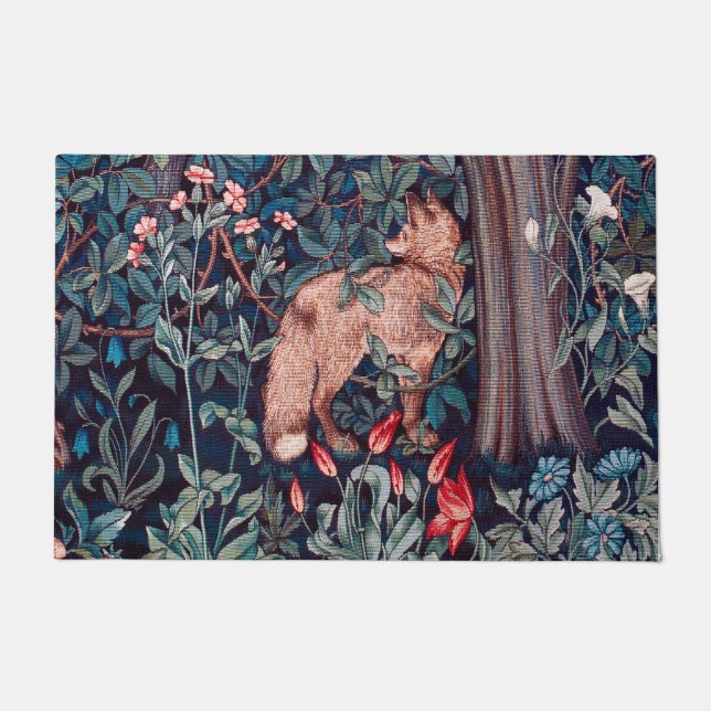 Fox im Wald, William Morris Fußmatte (Vorderseite)