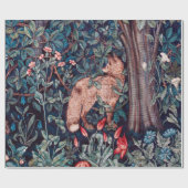 Fox im Wald, William Morris Geschenkpapier (Flach)