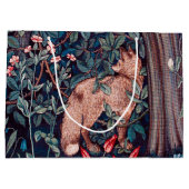 Fox im Wald, William Morris große Geschenktasche Geschenktüte (Rückseite)