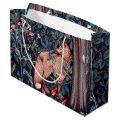 Fox im Wald, William Morris große Geschenktasche Geschenktüte (Rückseite Schrägansicht)