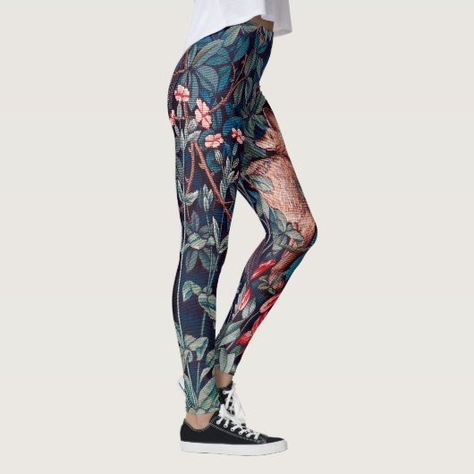 Fox im Wald, William Morris Leggings (Rechts)