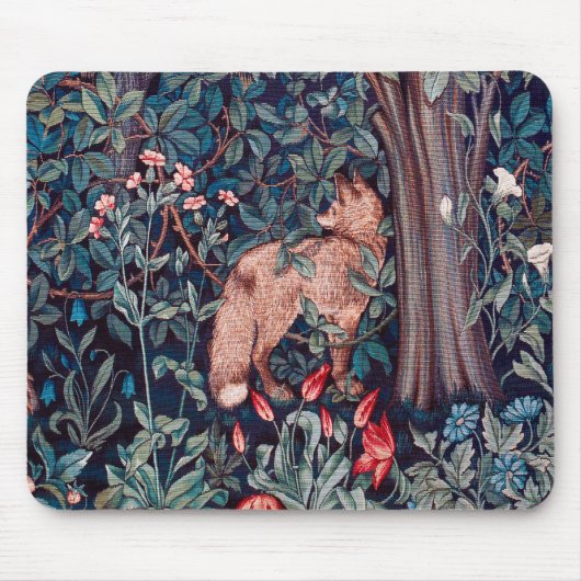 Fox im Wald, William Morris Mousepad (Vorne)