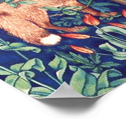 Fox im Wald William Morris Poster (Ecke)