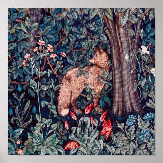 Fox im Wald, William Morris Poster (Vorne)